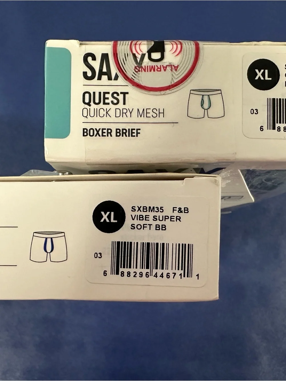 NEW IN BOX - Saxx Quest & Vibe Boxer Briefs - Size XL (2-Pack)